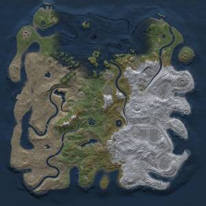 Thumbnail Rust Map: Procedural Map, Size: 4500, Seed: 342109, 17 Monuments