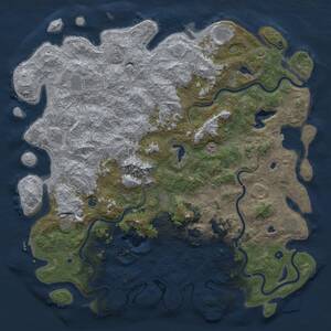 Thumbnail Rust Map: Procedural Map, Size: 6000, Seed: 1597177436, 17 Monuments