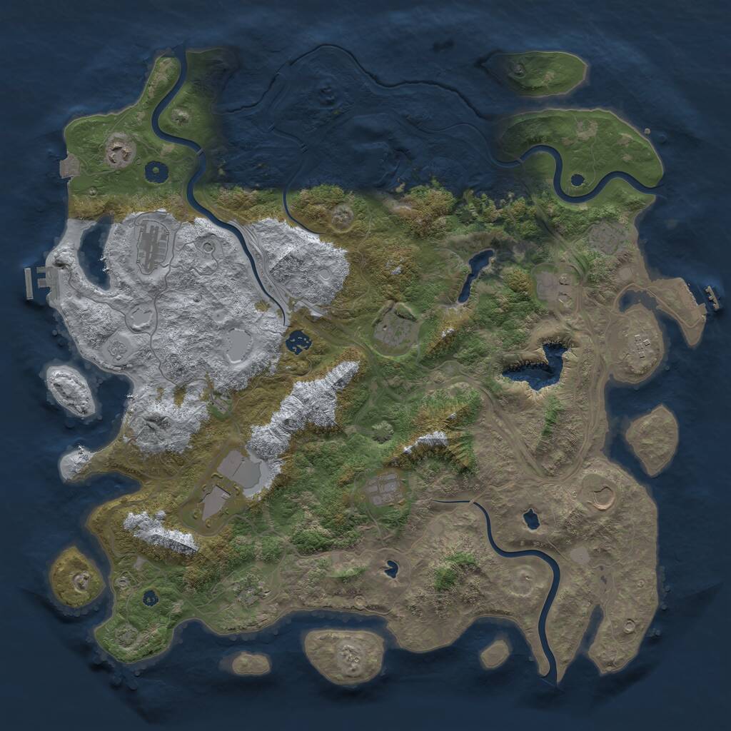 Rust Map: Procedural Map, Size: 4700, Seed: 123321, 17 Monuments