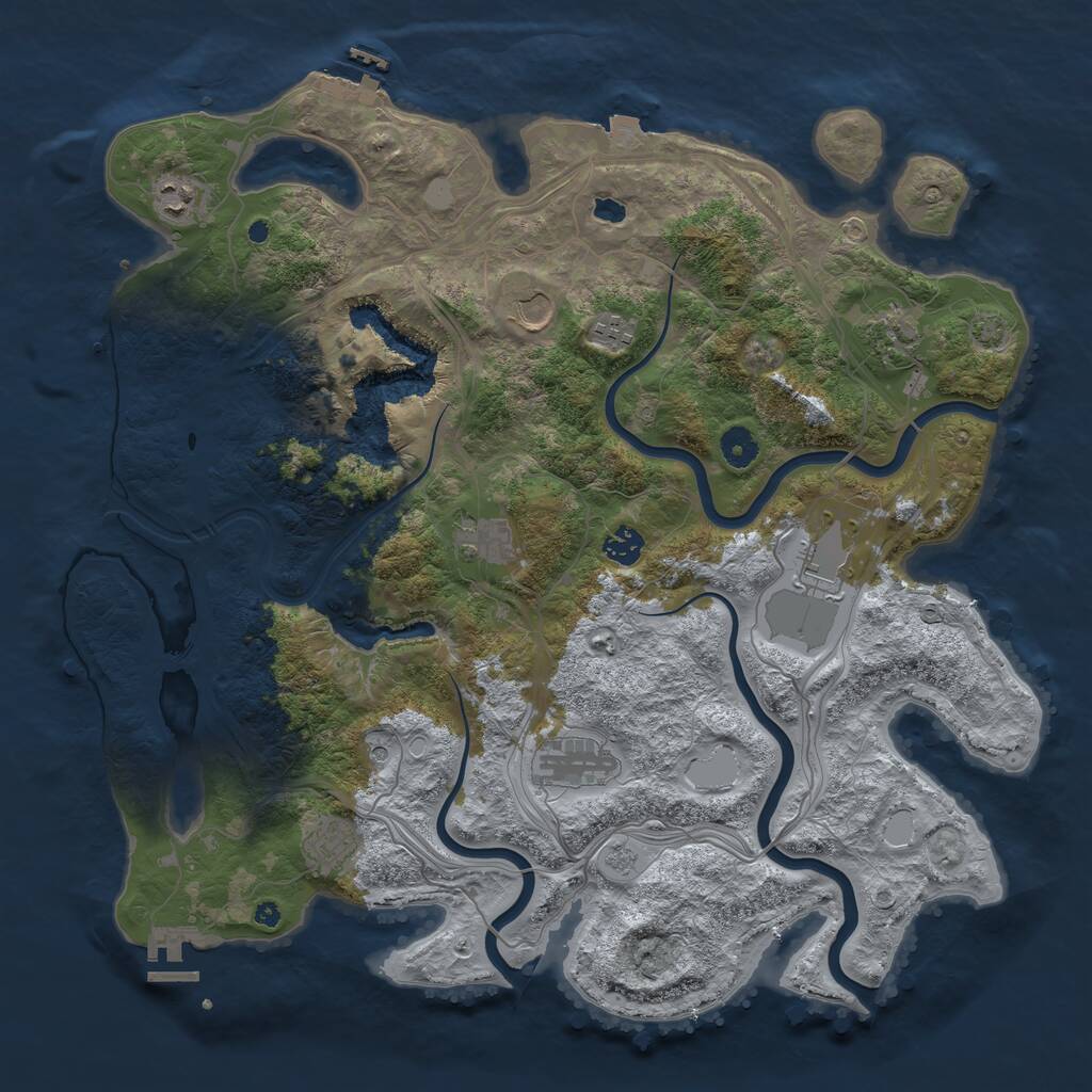 Rust Map: Procedural Map, Size: 4250, Seed: 832907580, 15 Monuments