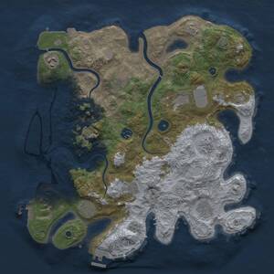 Thumbnail Rust Map: Procedural Map, Size: 3800, Seed: 1755237604, 16 Monuments