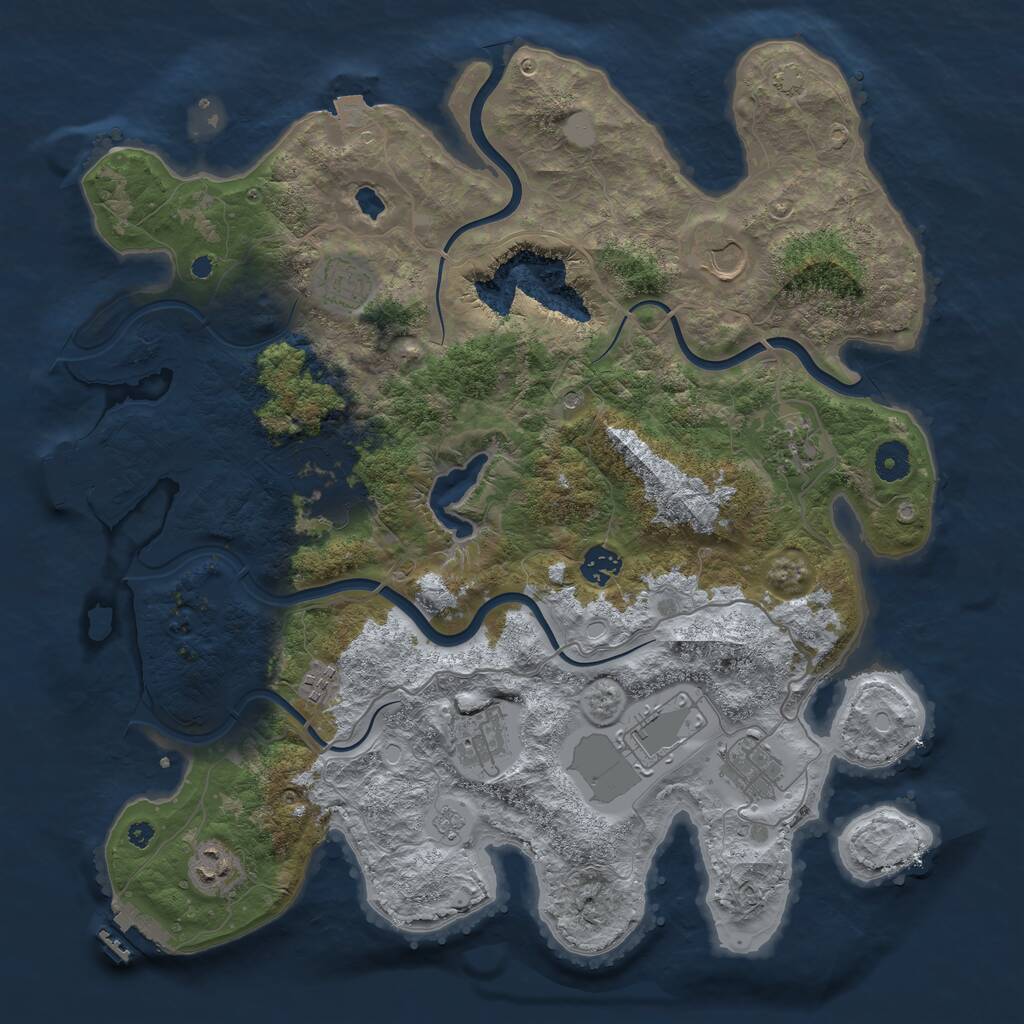 Rust Map: Procedural Map, Size: 4000, Seed: 20250808, 16 Monuments