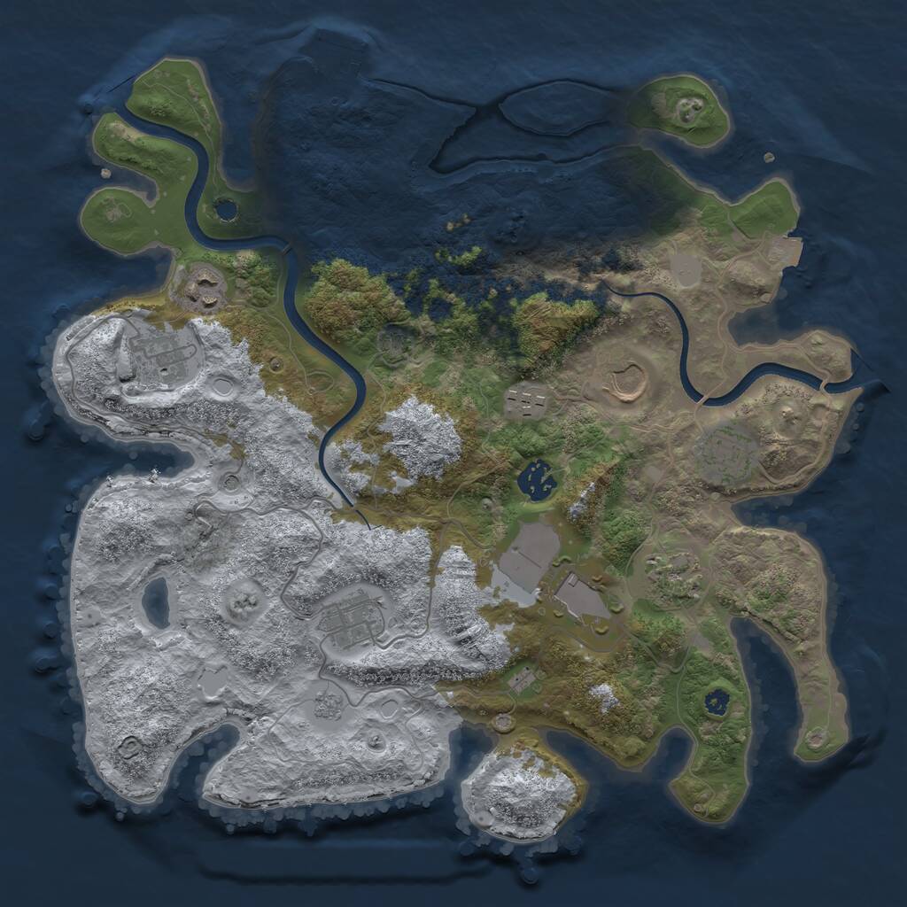 Rust Map: Procedural Map, Size: 3600, Seed: 178813156, 14 Monuments