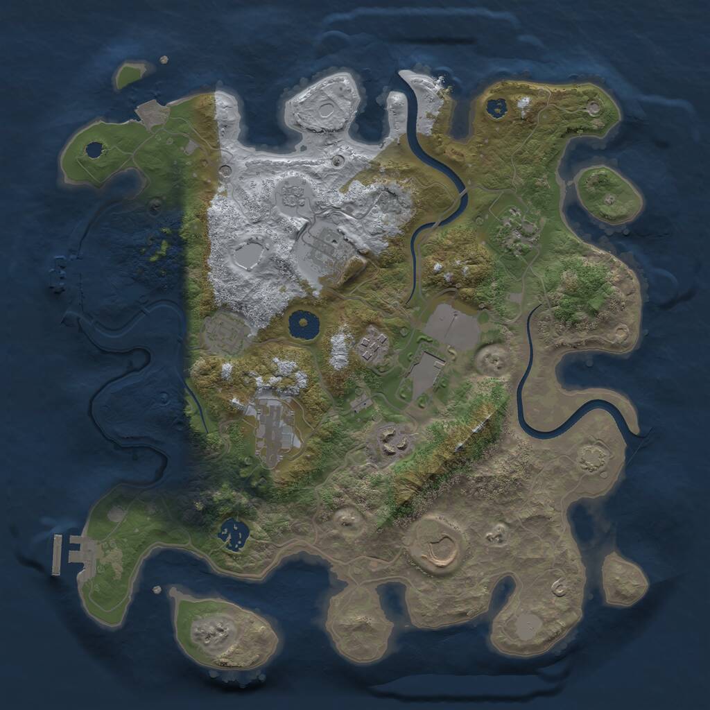 Rust Map: Procedural Map, Size: 3500, Seed: 239923, 15 Monuments