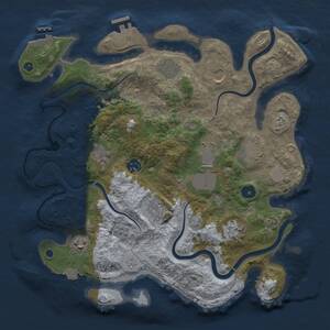 Thumbnail Rust Map: Procedural Map, Size: 3600, Seed: 462705, 16 Monuments