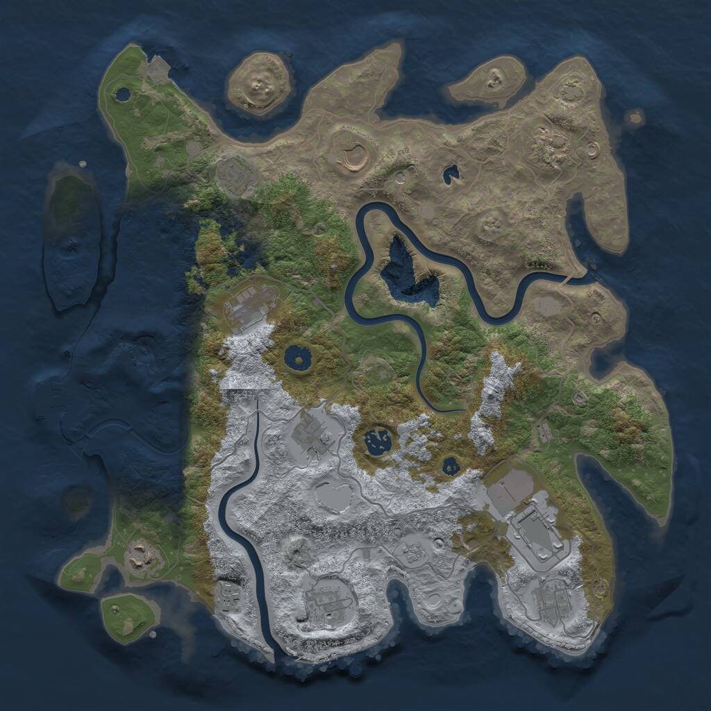 Rust Map: Procedural Map, Size: 4000, Seed: 13972, 16 Monuments