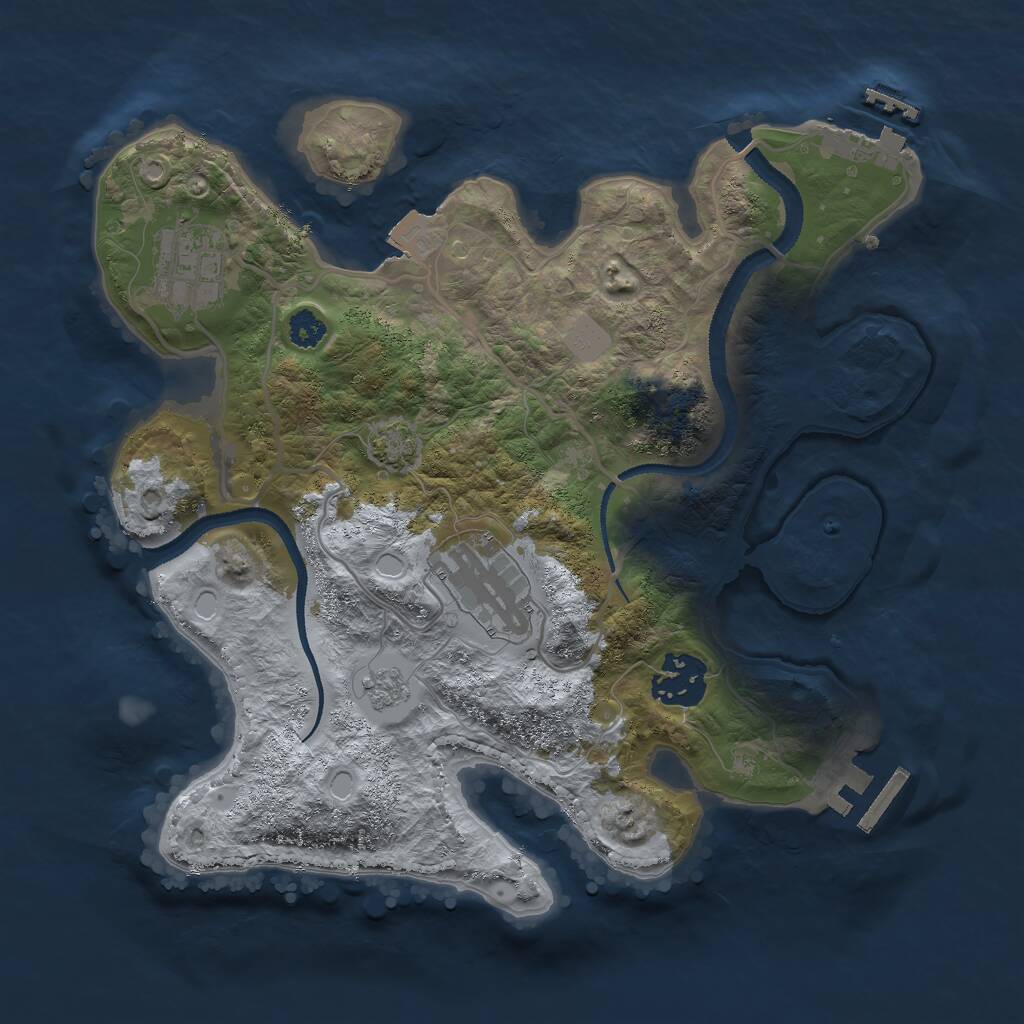 Rust Map: Procedural Map, Size: 2800, Seed: 45289, 8 Monuments