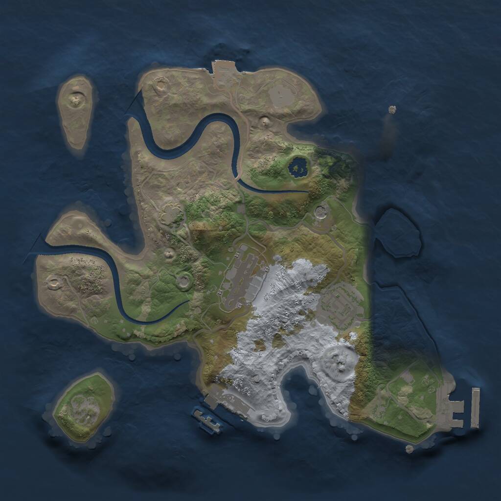 Rust Map: Procedural Map, Size: 2500, Seed: 970985114, 7 Monuments