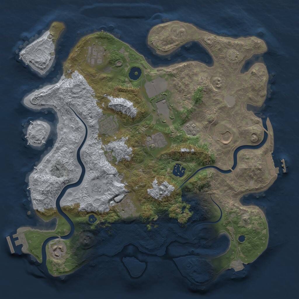 Rust Map: Procedural Map, Size: 3500, Seed: 2146081628, 15 Monuments