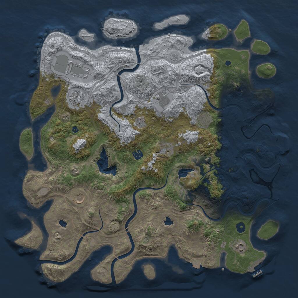 Rust Map: Procedural Map, Size: 4500, Seed: 330016416, 15 Monuments
