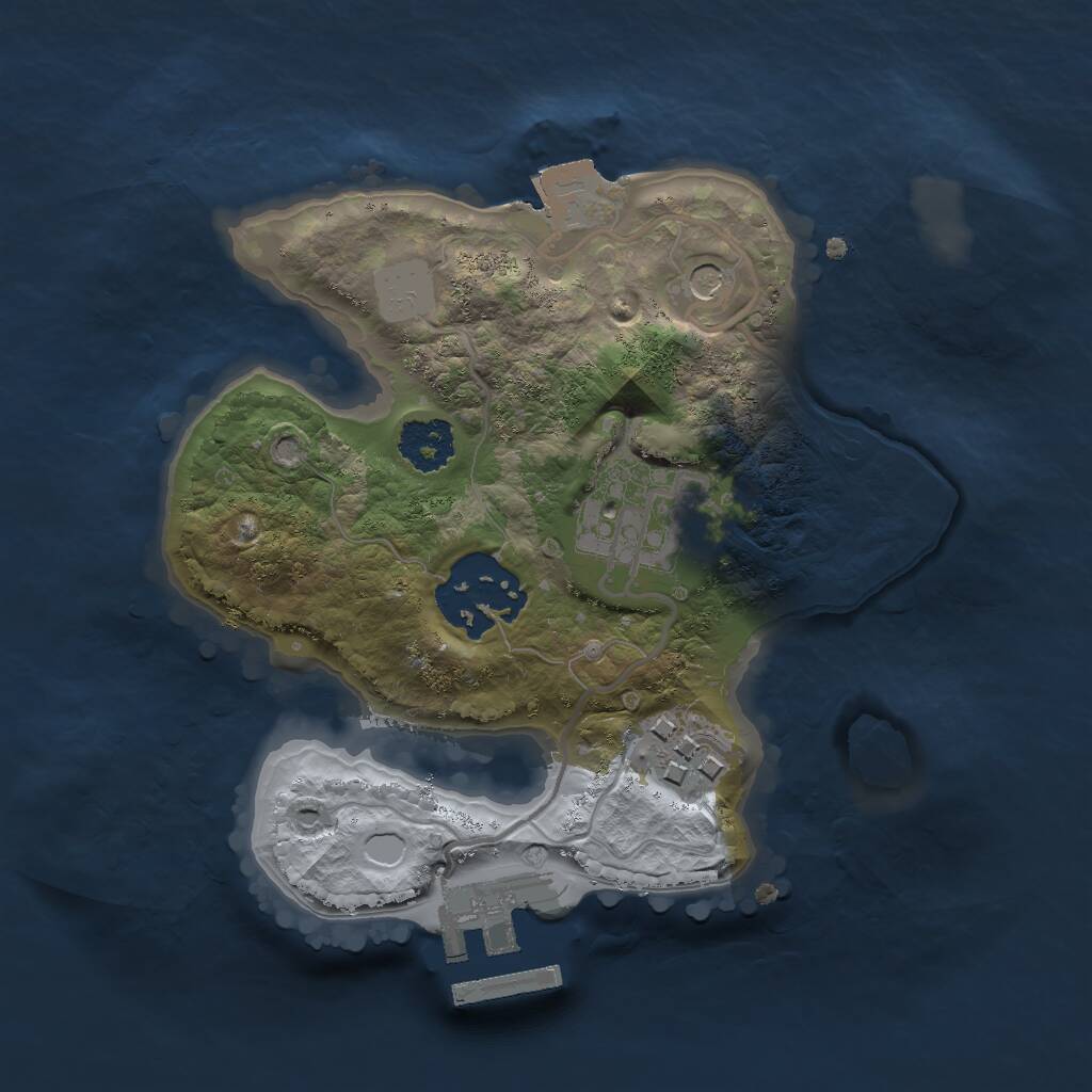 Rust Map: Procedural Map, Size: 2000, Seed: 12453, 6 Monuments