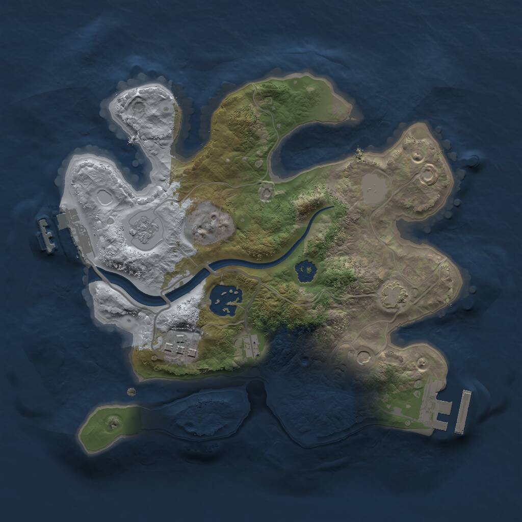 Rust Map: Procedural Map, Size: 2400, Seed: 119783440, 8 Monuments
