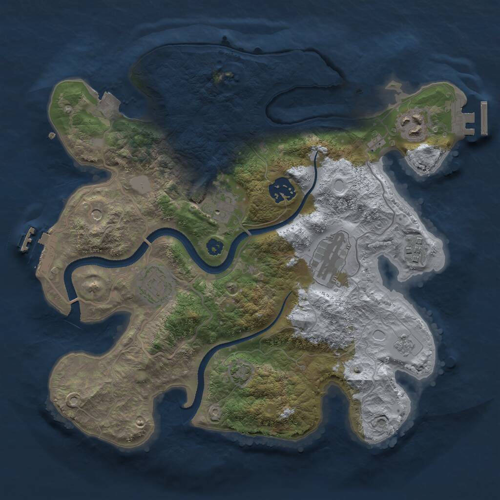 Rust Map: Procedural Map, Size: 3000, Seed: 42289, 12 Monuments