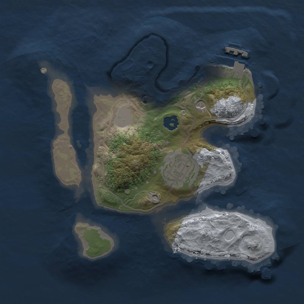 Rust Map: Procedural Map, Size: 2000, Seed: 1457741029, 4 Monuments