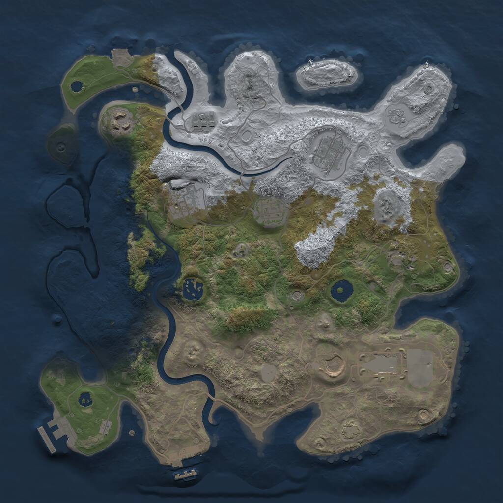 Rust Map: Procedural Map, Size: 3500, Seed: 1757720018, 15 Monuments