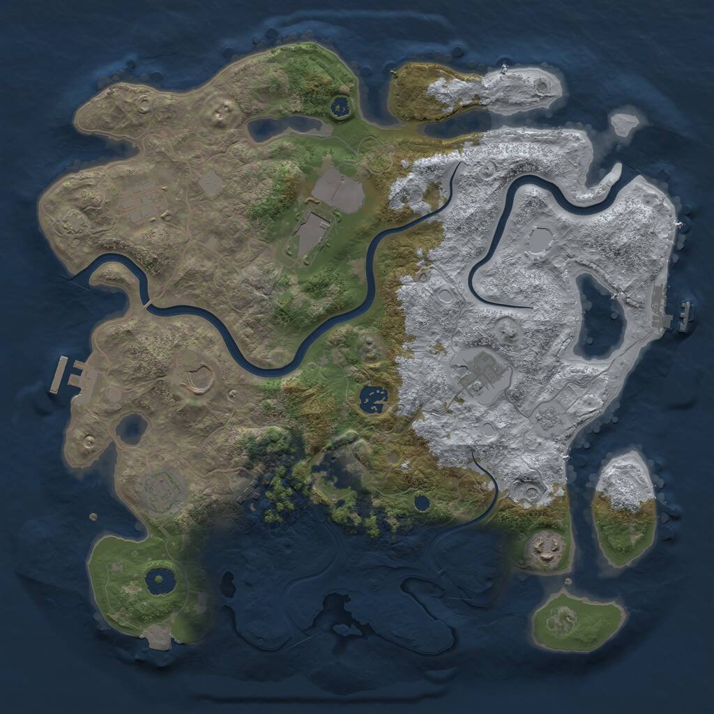 Rust Map: Procedural Map, Size: 3750, Seed: 1889438057, 15 Monuments