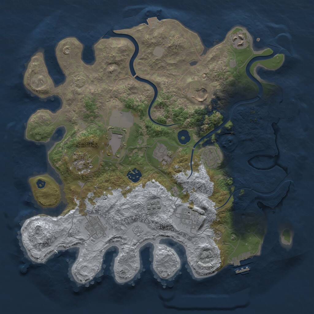 Rust Map: Procedural Map, Size: 3500, Seed: 1526736455, 16 Monuments