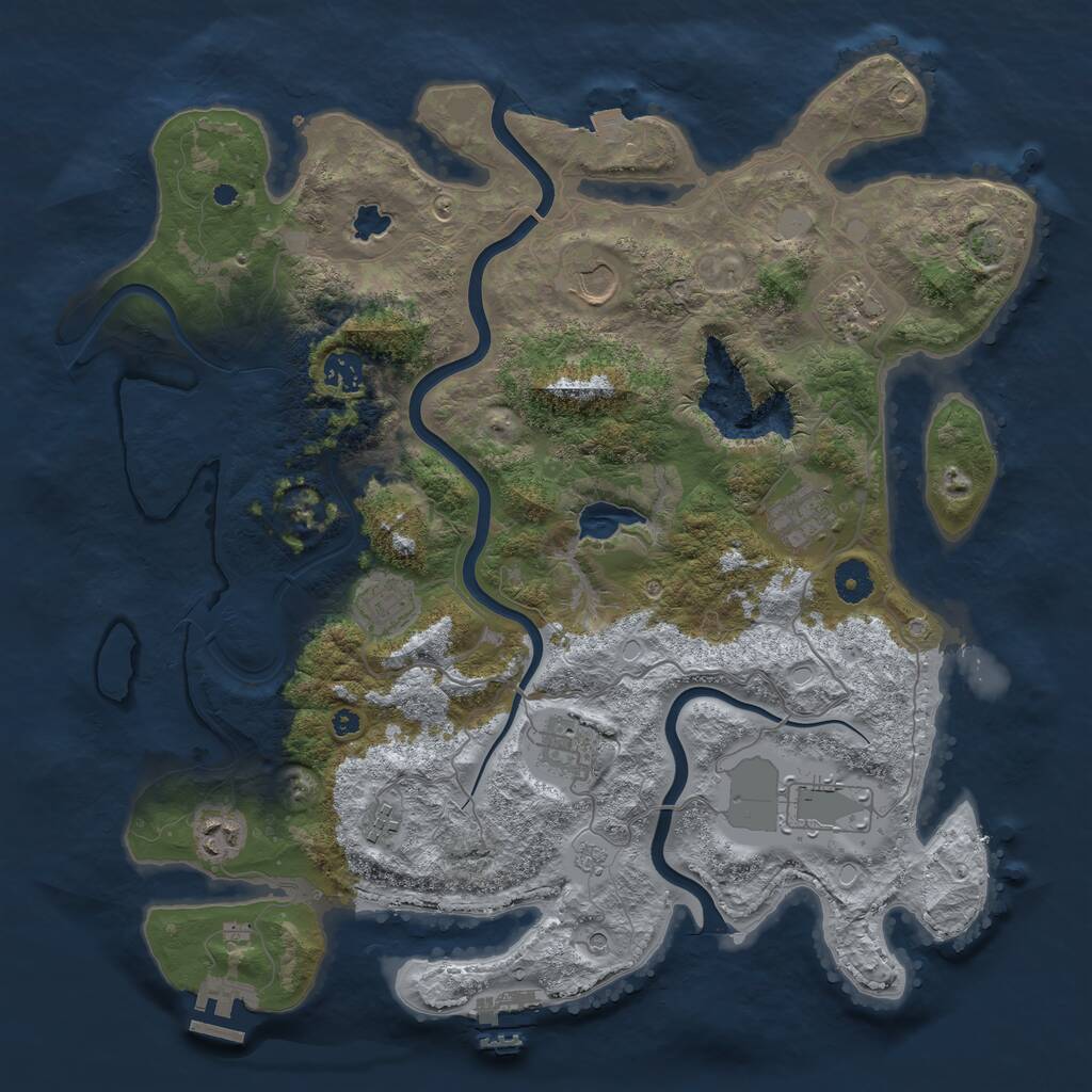 Rust Map: Procedural Map, Size: 4000, Seed: 457189950, 15 Monuments