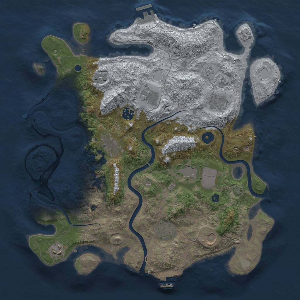 Rust Map: Procedural Map, Size: 3805, Seed: 13825, 15 Monuments