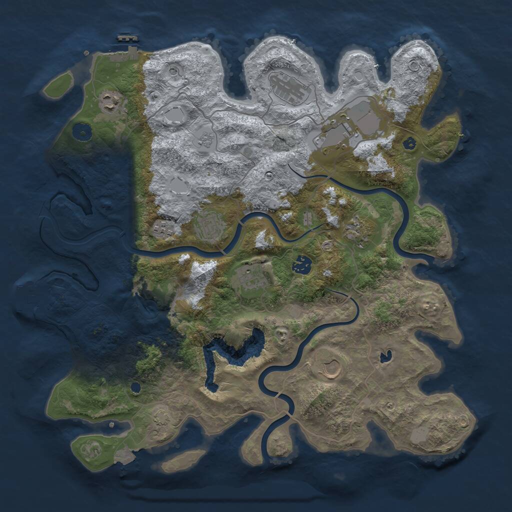 Rust Map: Procedural Map, Size: 4000, Seed: 20601809, 15 Monuments