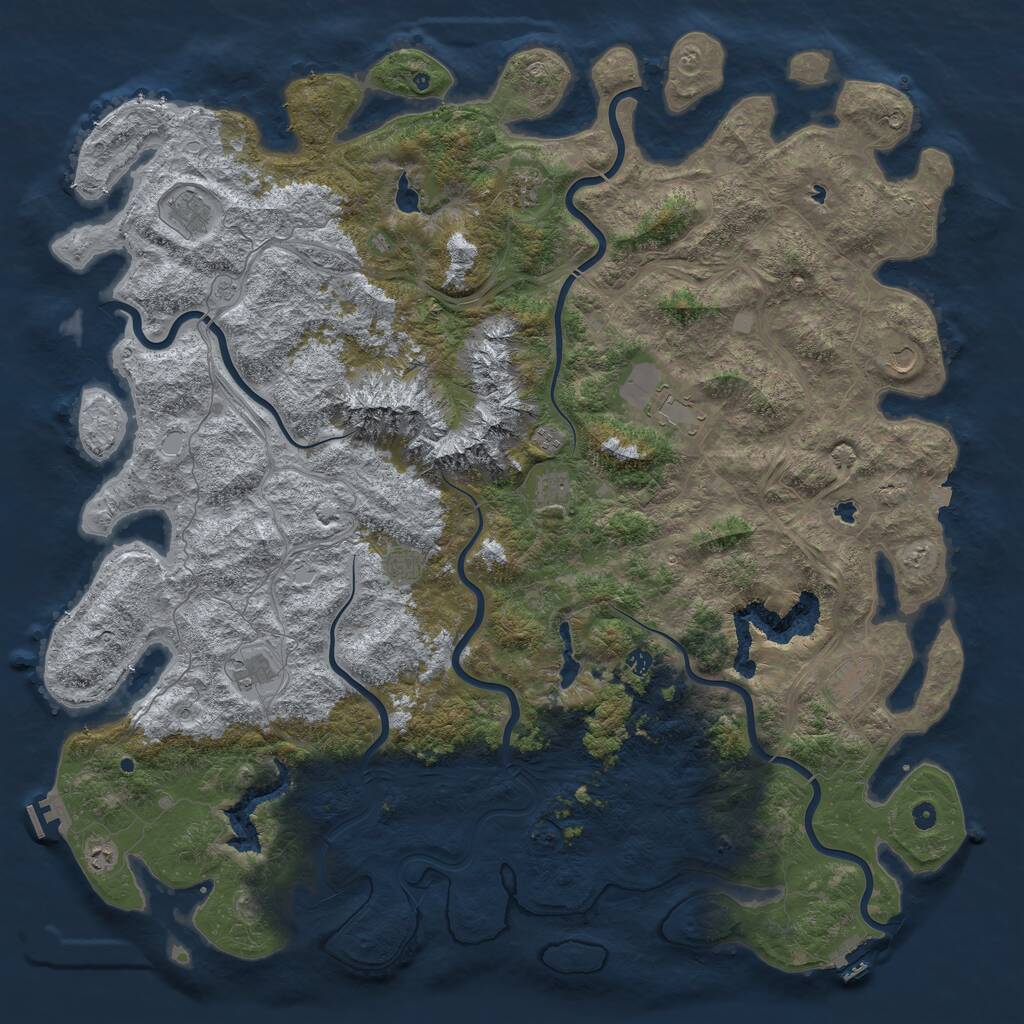 Rust Map: Procedural Map, Size: 6000, Seed: 95304, 17 Monuments