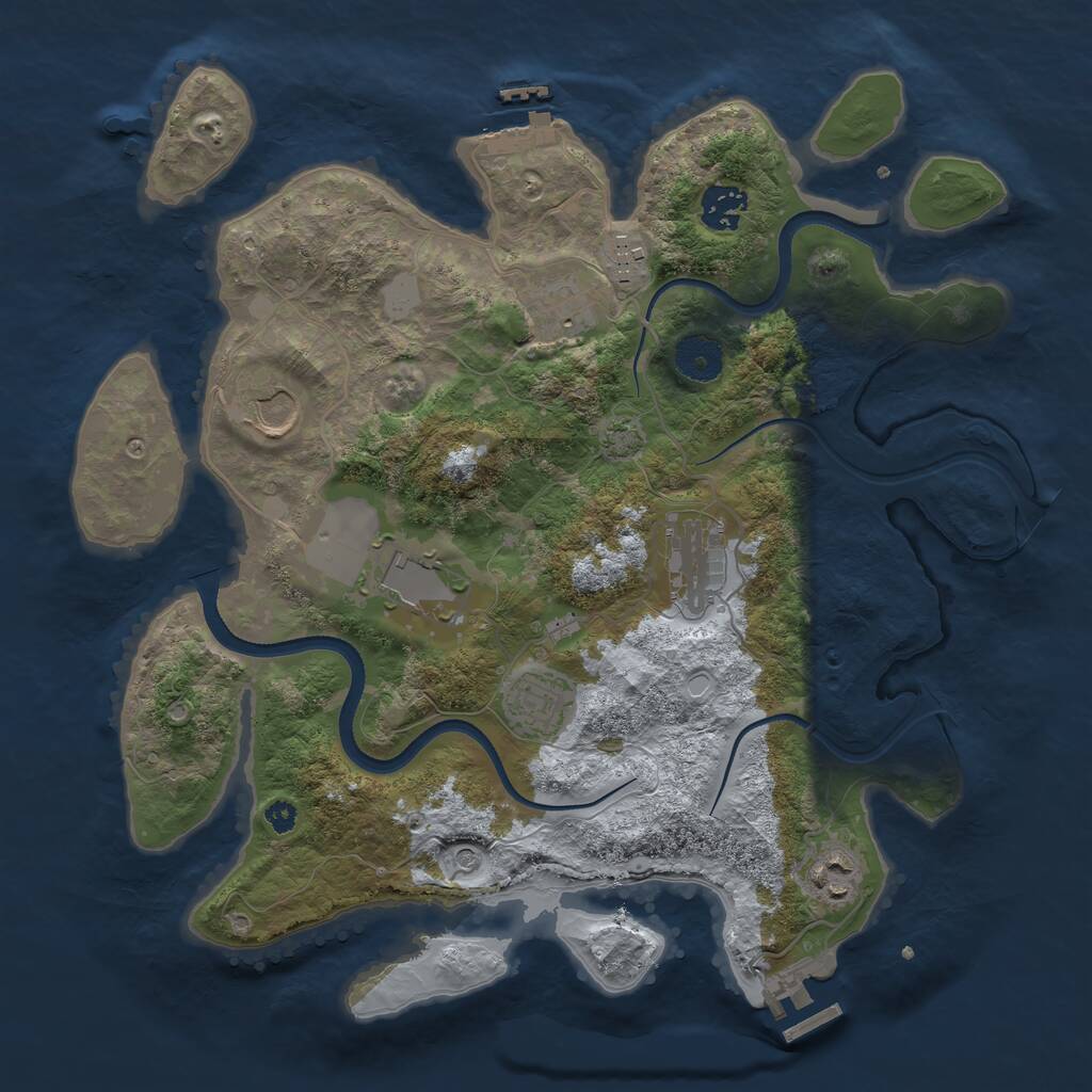 Rust Map: Procedural Map, Size: 3500, Seed: 11961408, 13 Monuments