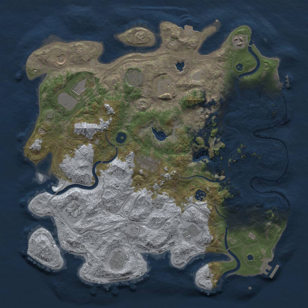 Rust Map: Procedural Map, Size: 4250, Seed: 331154034, 17 Monuments