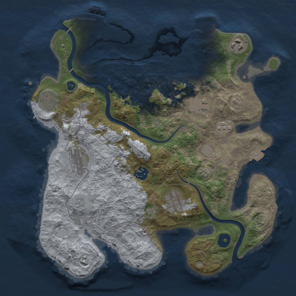 Rust Map: Procedural Map, Size: 3300, Seed: 251931652, 13 Monuments