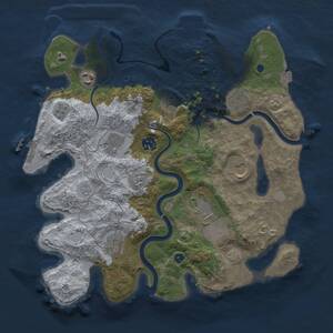 Thumbnail Rust Map: Procedural Map, Size: 3500, Seed: 914572175, 15 Monuments