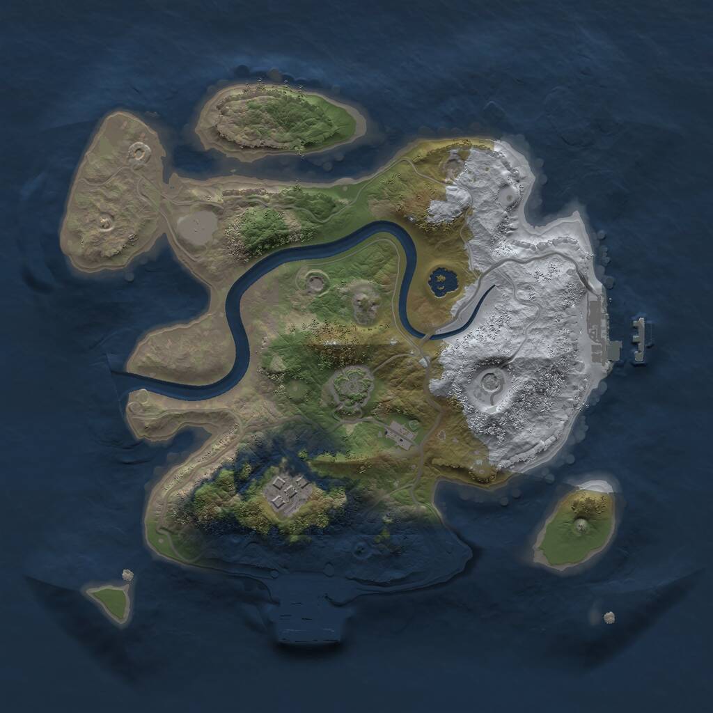Rust Map: Procedural Map, Size: 2500, Seed: 920319952, 6 Monuments