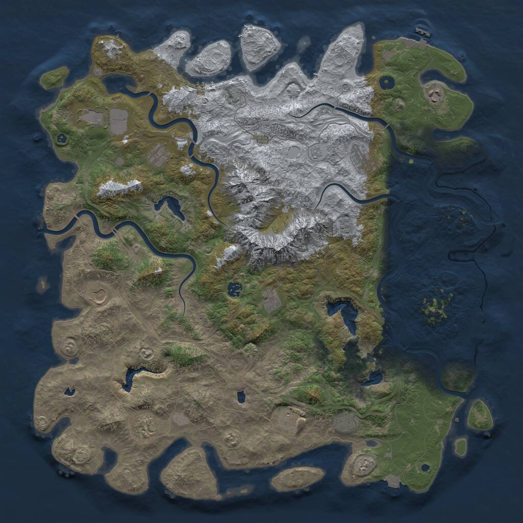Rust Map: Procedural Map, Size: 5300, Seed: 1231, 17 Monuments