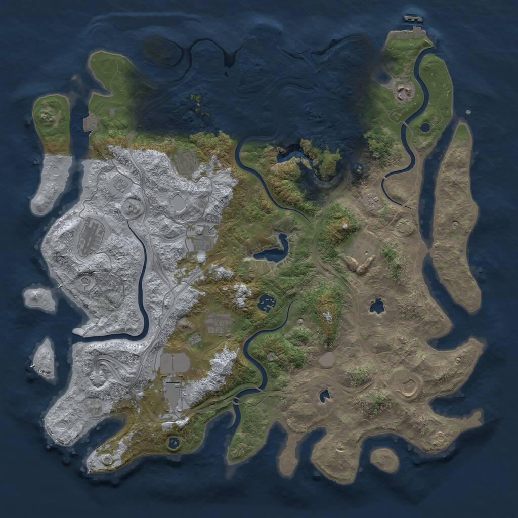 Rust Map: Procedural Map, Size: 4500, Seed: 552891677, 16 Monuments