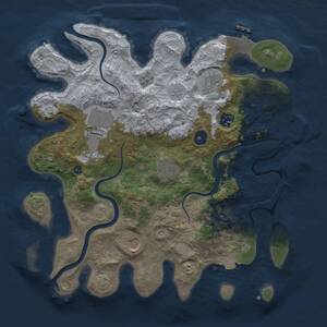 Thumbnail Rust Map: Procedural Map, Size: 3500, Seed: 1208062445, 12 Monuments