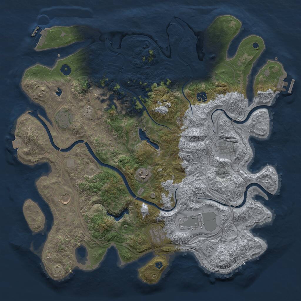 Rust Map: Procedural Map, Size: 4250, Seed: 879324665, 15 Monuments