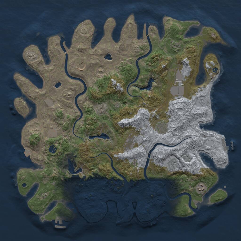 Rust Map: Procedural Map, Size: 4500, Seed: 1813675917, 16 Monuments
