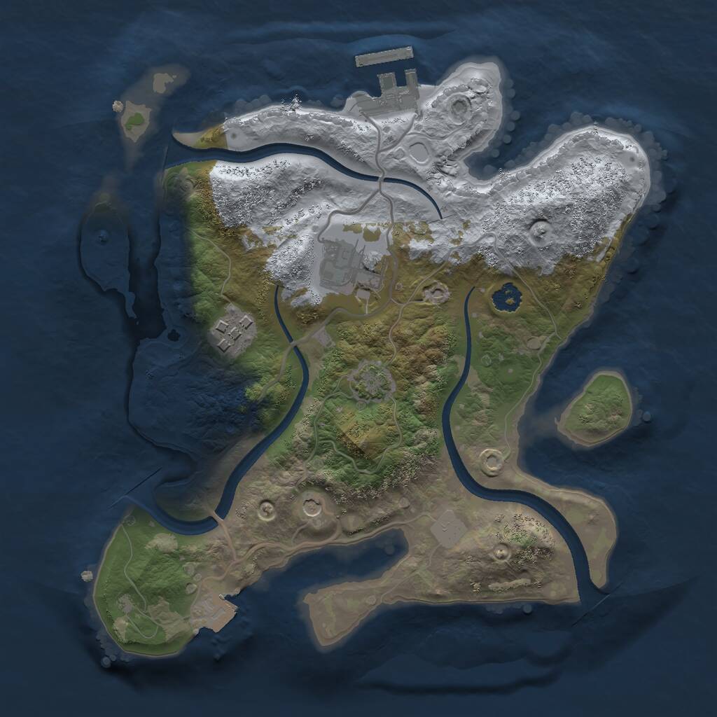 Rust Map: Procedural Map, Size: 2500, Seed: 1606752470, 6 Monuments