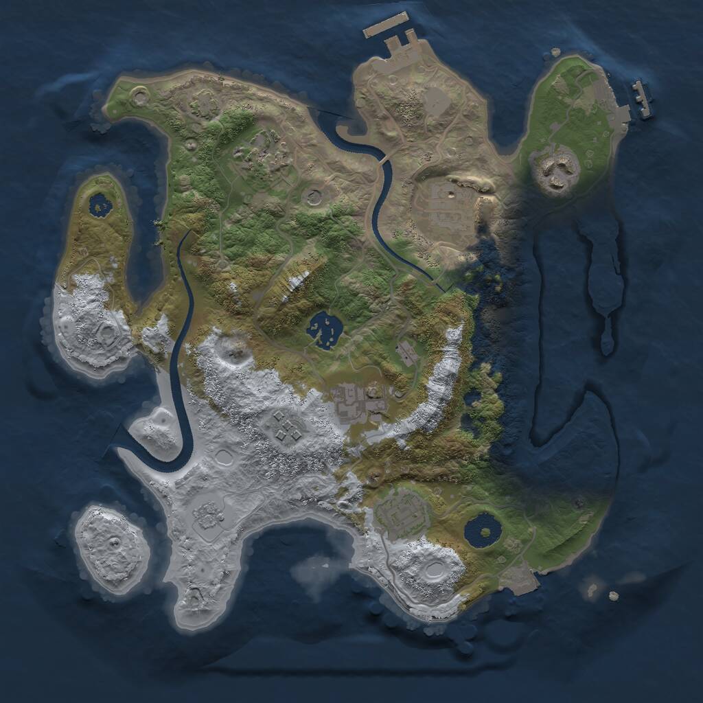 Rust Map: Procedural Map, Size: 3000, Seed: 4021231, 13 Monuments