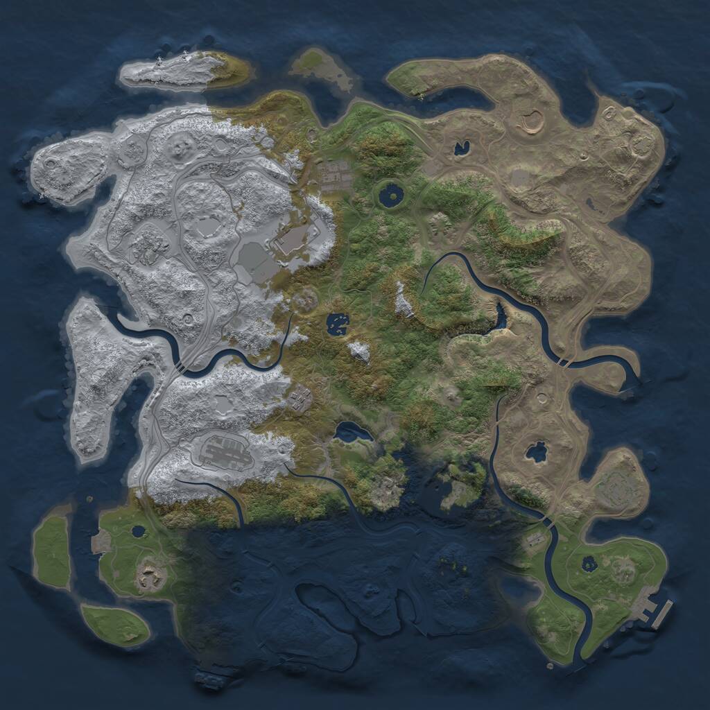 Rust Map: Procedural Map, Size: 4500, Seed: 388890936, 16 Monuments
