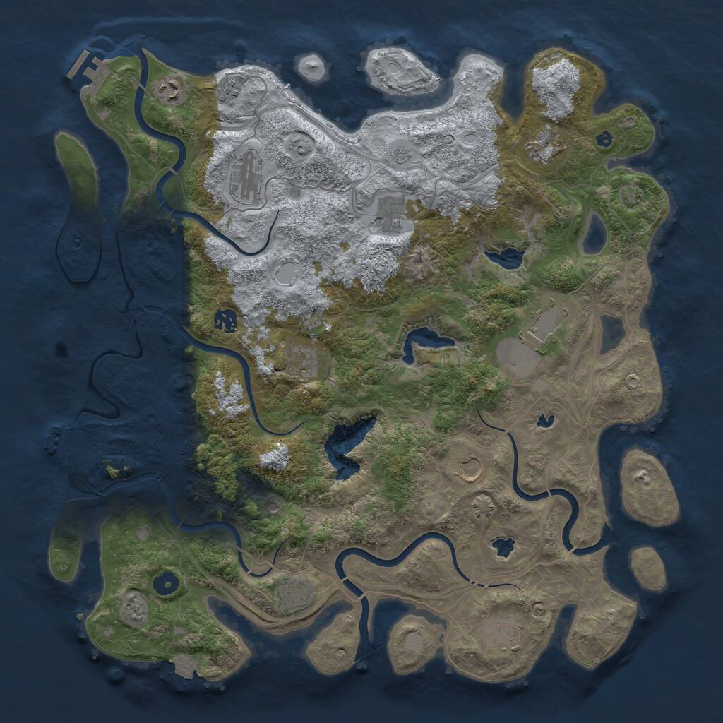 Rust Map: Procedural Map, Size: 4500, Seed: 1769606570, 17 Monuments