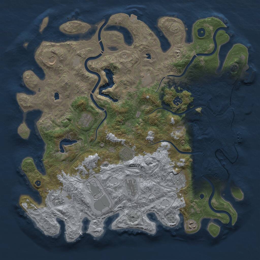 Rust Map: Procedural Map, Size: 4500, Seed: 540737107, 17 Monuments