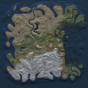 Thumbnail Rust Map: Procedural Map, Size: 4500, Seed: 540737107, 17 Monuments