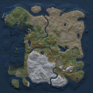 Thumbnail Rust Map: Procedural Map, Size: 4000, Seed: 44462815, 16 Monuments