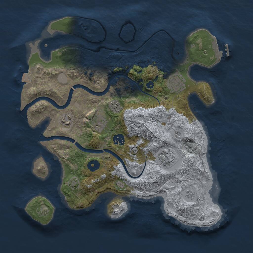 Rust Map: Procedural Map, Size: 3250, Seed: 339553779, 11 Monuments