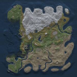 Thumbnail Rust Map: Procedural Map, Size: 4500, Seed: 1381883196, 17 Monuments