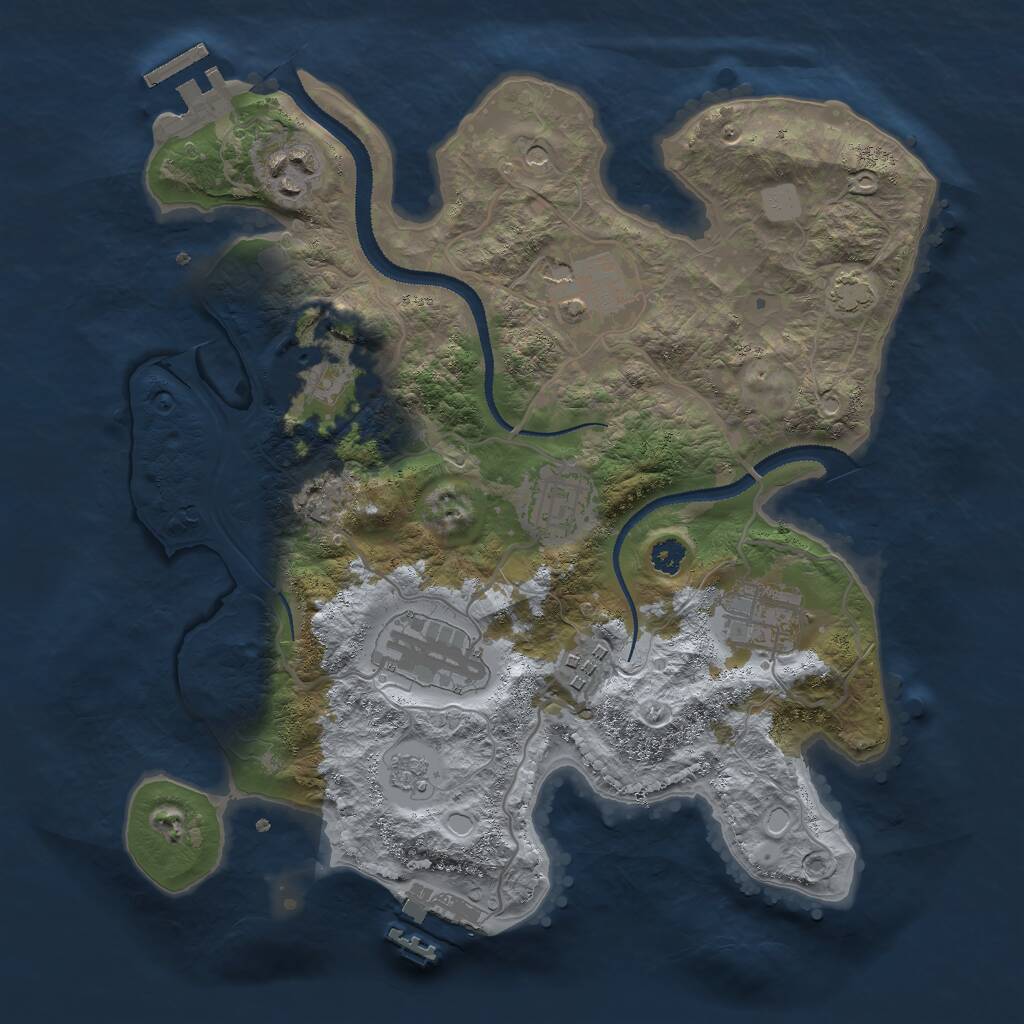 Rust Map: Procedural Map, Size: 3000, Seed: 455723179, 13 Monuments