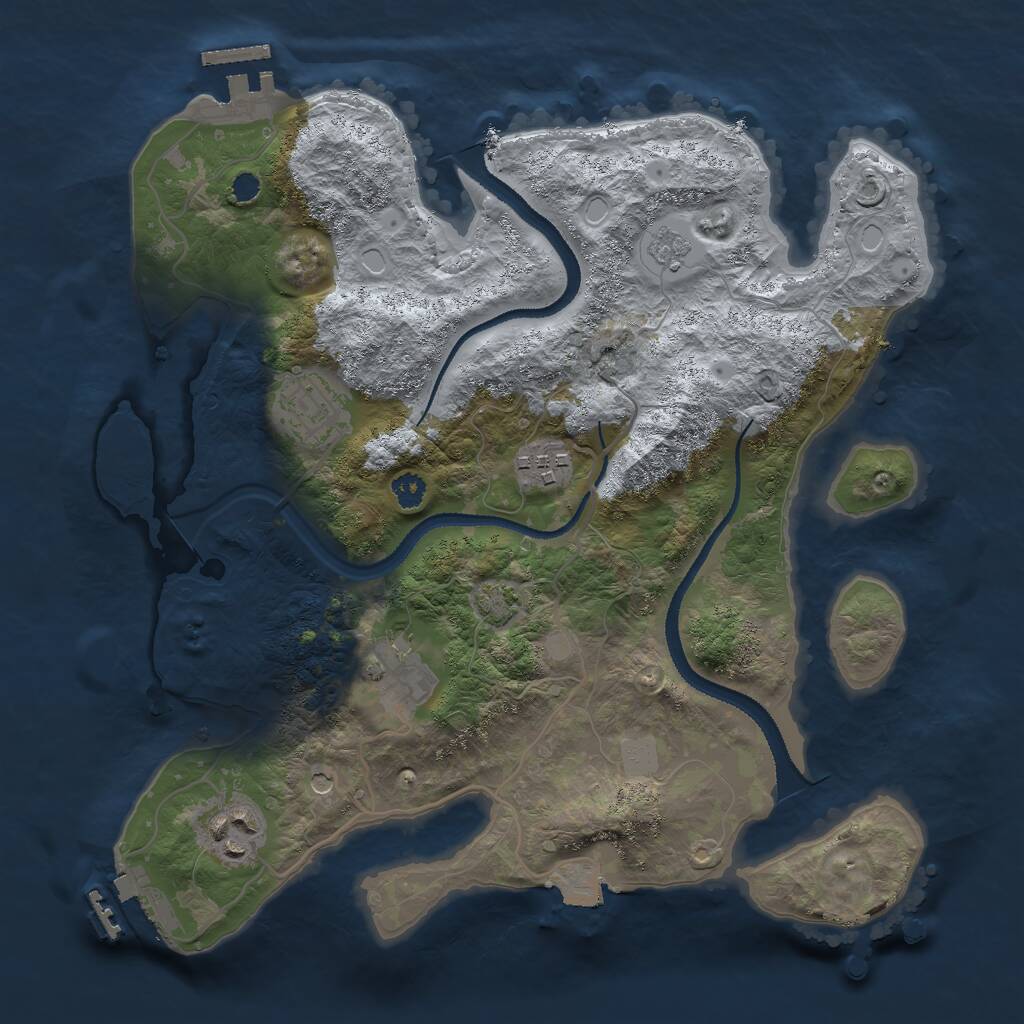 Rust Map: Procedural Map, Size: 3000, Seed: 1606752470, 10 Monuments