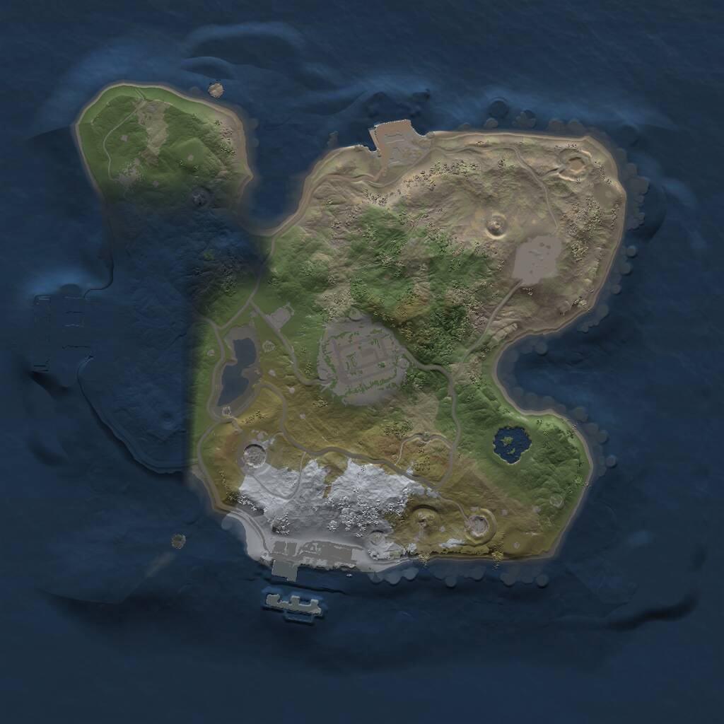 Rust Map: Procedural Map, Size: 2000, Seed: 1668957192, 5 Monuments
