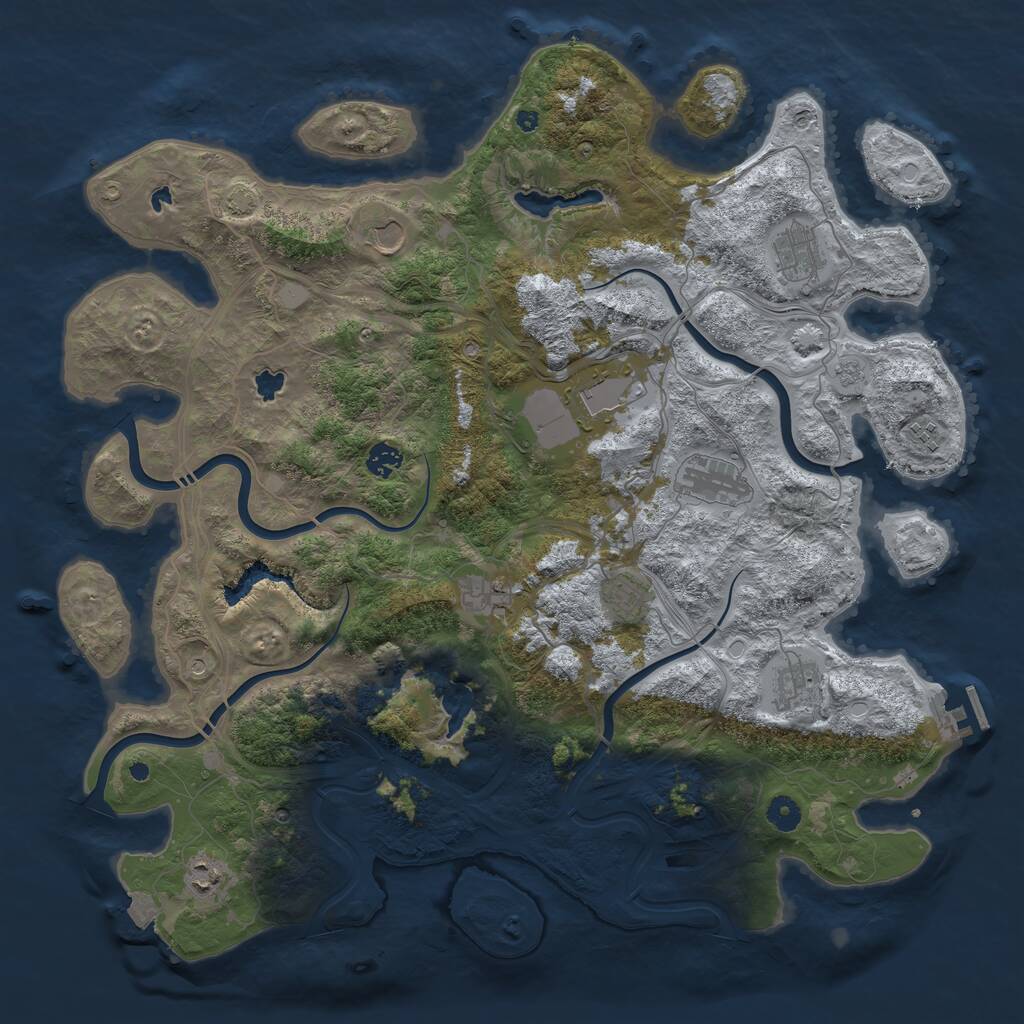 Rust Map: Procedural Map, Size: 4500, Seed: 25098695, 15 Monuments