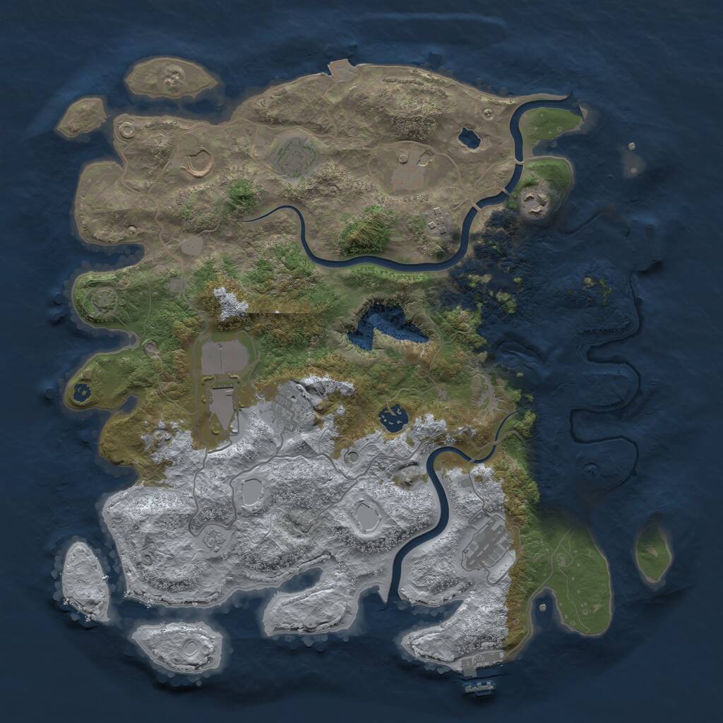 Rust Map: Procedural Map, Size: 4000, Seed: 888062144, 15 Monuments