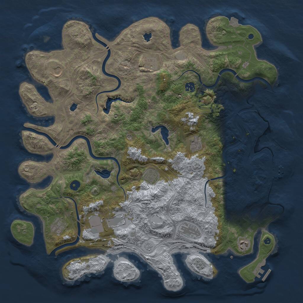 Rust Map: Procedural Map, Size: 4500, Seed: 200491914, 16 Monuments